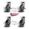 Service Caster 8 Inch Extra Heavy Duty Semi Steel Cast Iron Caster Swivel Locks 2 Brakes, 4PK SCC-KP92S830-SSR-SLB-BSL-2-BSL-2 - alternate 1
